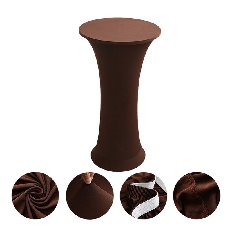 Round Tablecloth Factory - OEM Stretch Solid Colour Bar Table Cove for Wedding