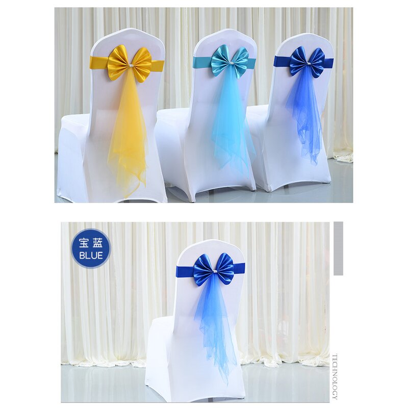 Chair Sashes Manufacturer - OEM Wedding Stretch Spandex Yarn Chiffon Bow Tie