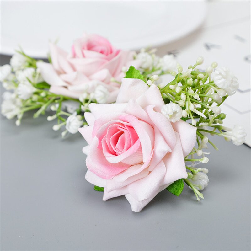 Silk Rose Corsages Factory - OEM New Design European-Style Artificial for Bride Bridesmaids
