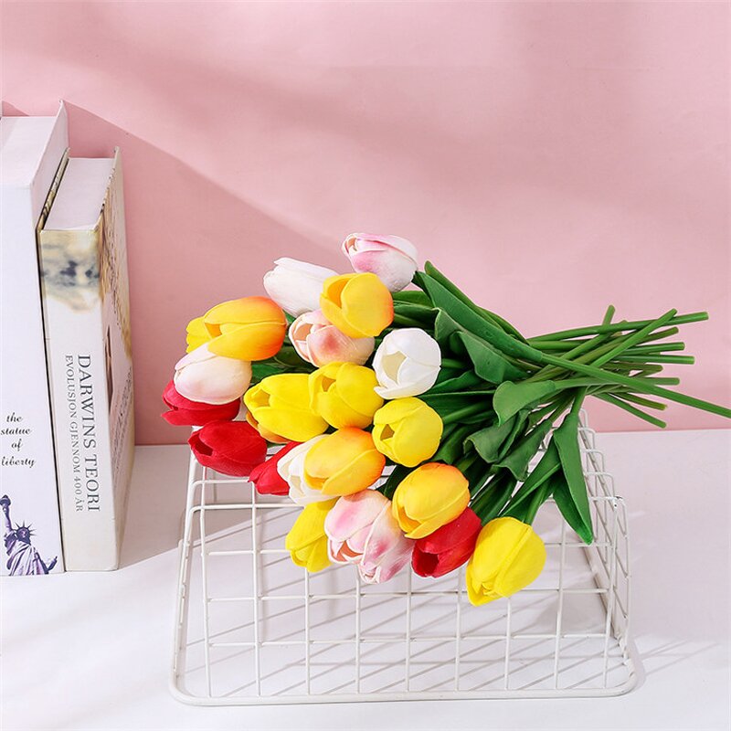 Real Touch Artificial Flowers Factory - OEM Top Selling Pu Real Touch Tulips Office