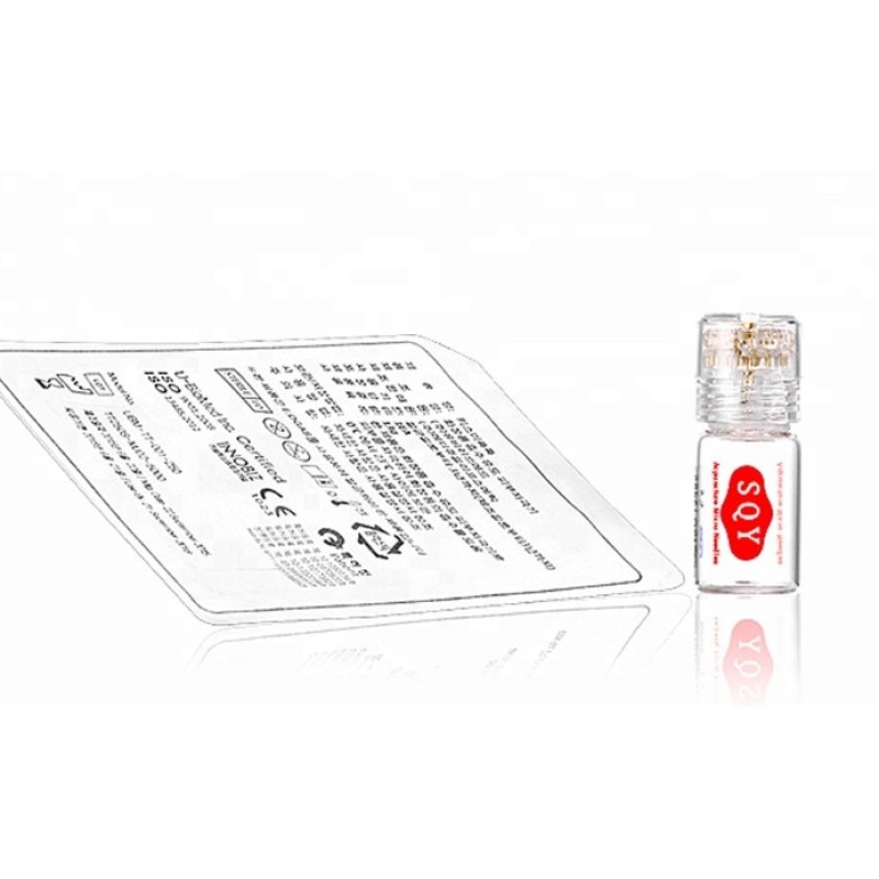 SQY Anti-aging Gold Titanium Microneedle Beauty Derma Roller Glass Bottle 20 Needles