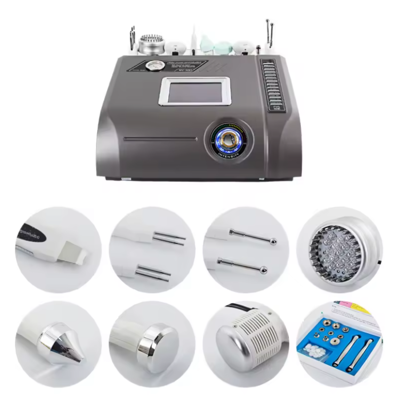 Portable 6-in-1 Bio Face Lift  Multifunctional  Facial  Diamond Dermabrasion  Hot Cold Hammer Ultrasonic Skin Scrubber