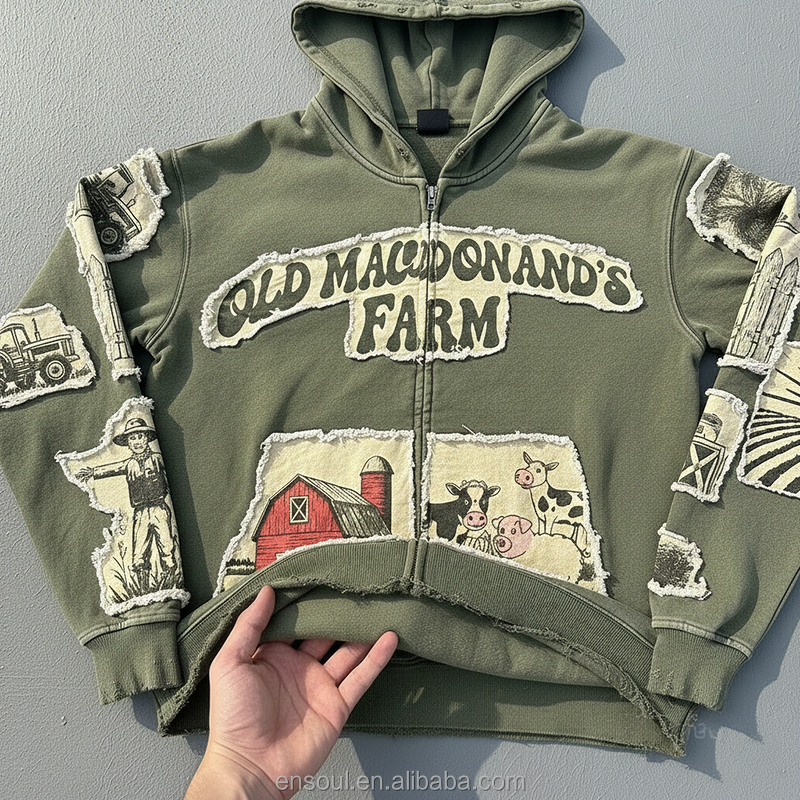 Men's Zipper Hoodie Manufacturer - Custom Patchwork & Casual Style