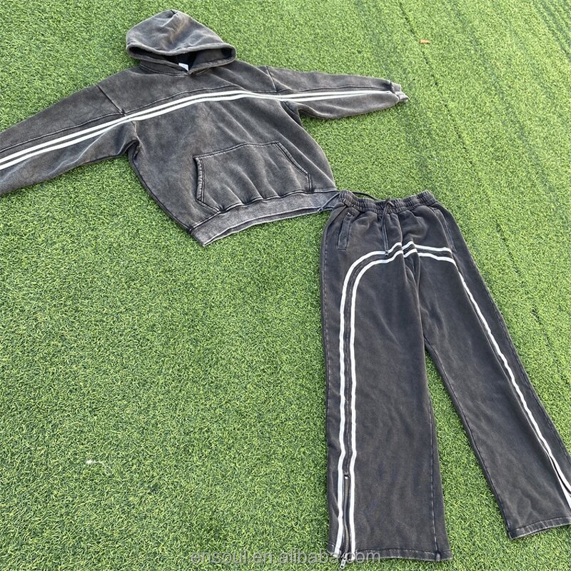 Men's Sweatsuit Manufacturer - Custom Stripe & Flared Set