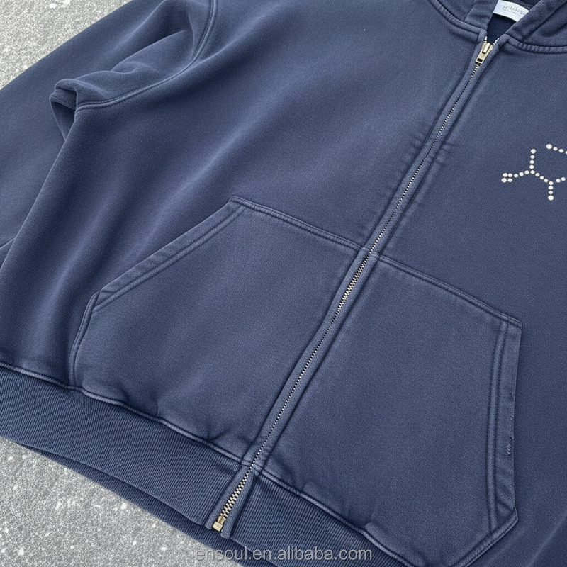 Men's Zipper Hoodie Factory - Custom Vintage & Distressed Style