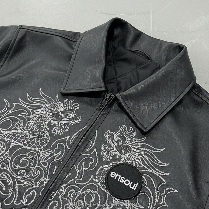 Men's Leather Jacket Manufacturer - Custom Embroidery & Windproof