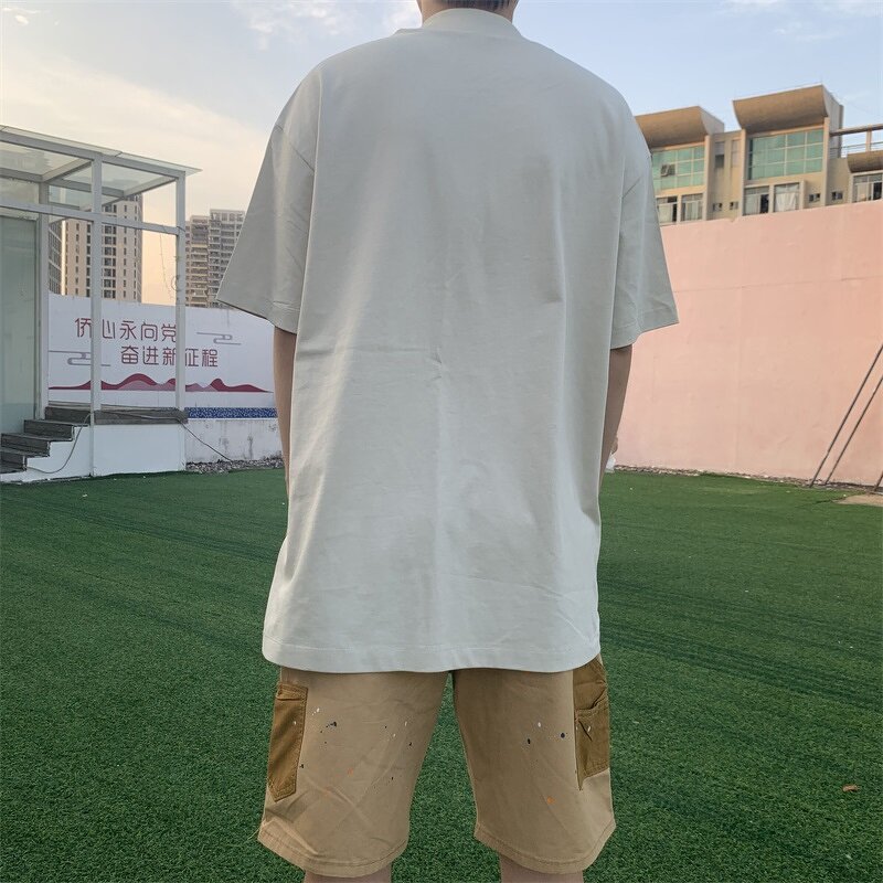 Men's High Neck T-Shirt Manufacturer - Bulk Custom Solid Tee