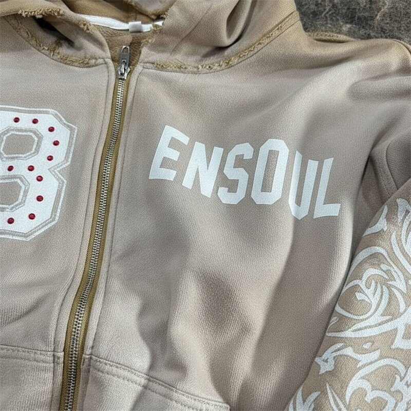 Zip Up Hoodie Manufacturer - Custom Cropped & Rhinestone Design