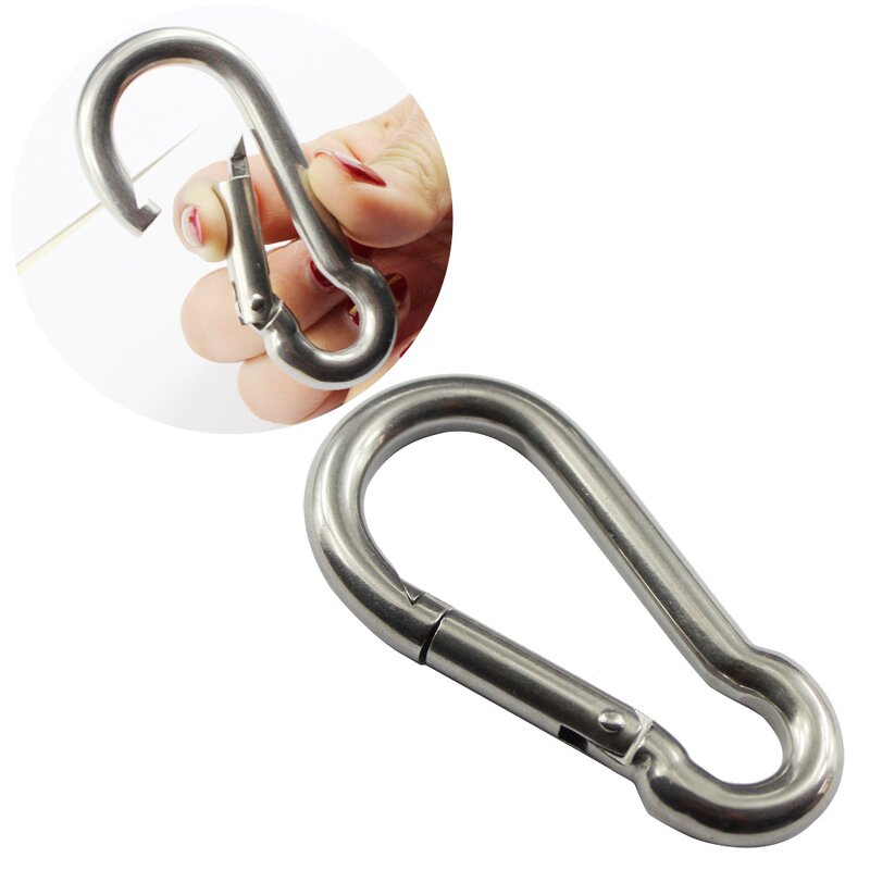 Carabiner Hook Factory - OEM 8x80mm Stainless Steel 316 Swivel Snap Hook