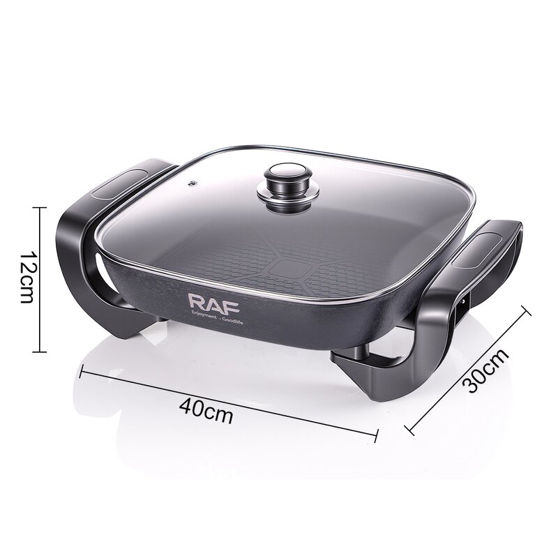 Electric Hot Pot Factory - OEM Custom Black Non-stick Multi-functional Cooker