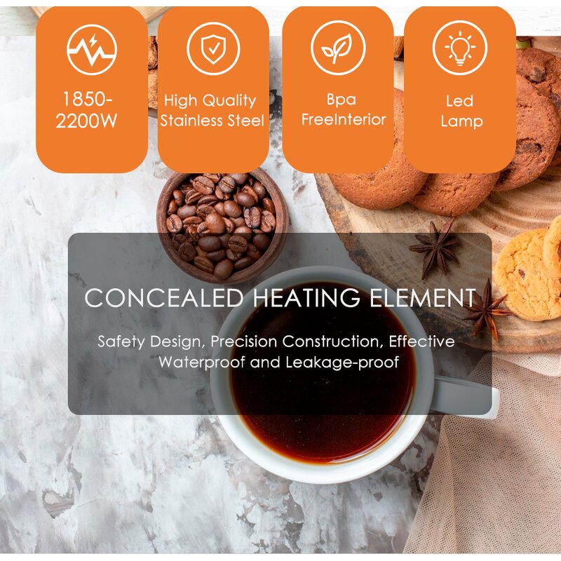 Electric Kettle Set Manufacturer - OEM Custom LED Stainless Steel Jug Set