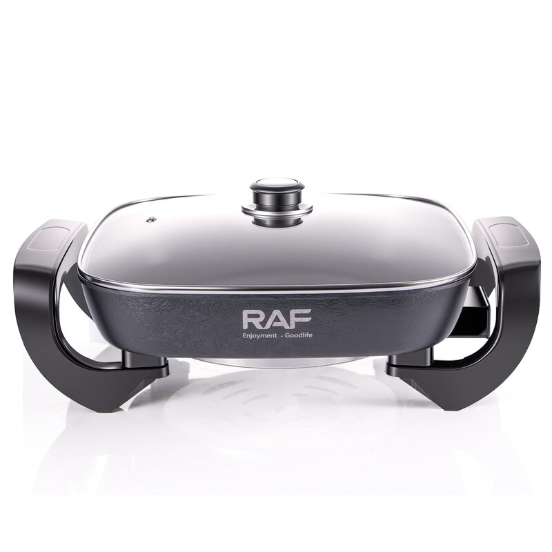 Electric Hot Pot Factory - OEM Custom Black Non-stick Multi-functional Cooker