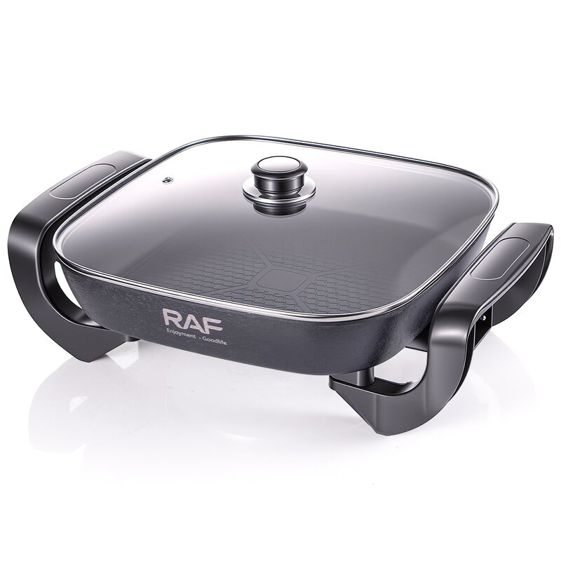 Electric Hot Pot Factory - OEM Custom Black Non-stick Multi-functional Cooker