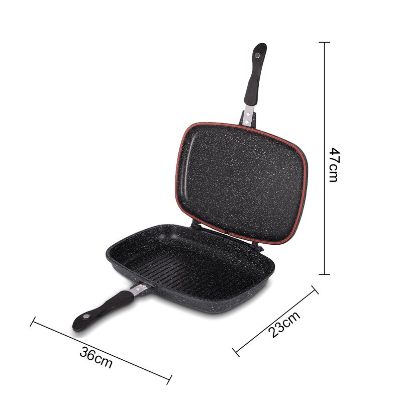 Baking Trays Factory - OEM Custom Non-stick Double Pan BBQ Grill Pan