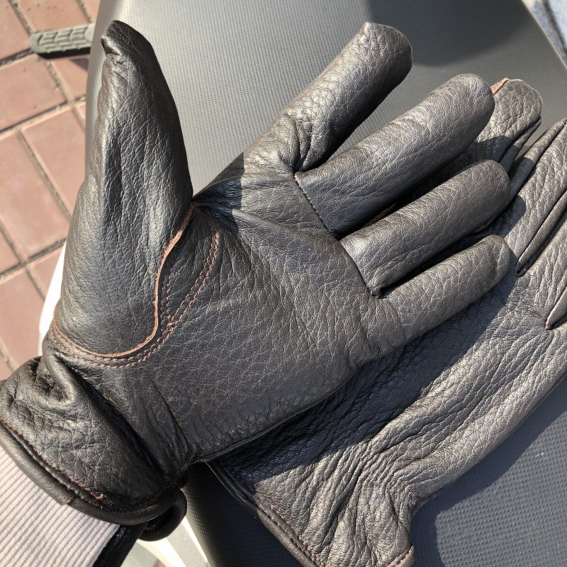 Leather Driving Gloves Manufacturer - OEM Deerskin Thickened Padded Motorcycle Warm Hand