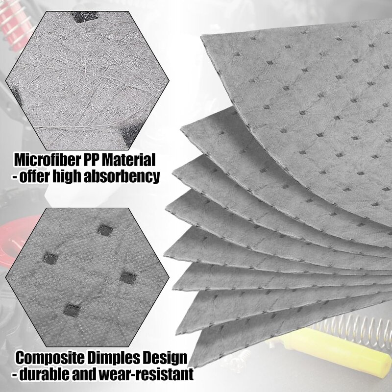 Oil Spill Absorbent Mats Manufacturer - OEM 200 Piece Box Grey Disposable Polypropylene Dimpled