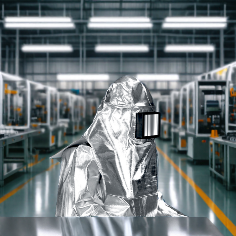 Aluminum Foil Hood Factory - OEM Blue Eagle AL1 1000-Degree Fire-Resistant Shoulder Cape