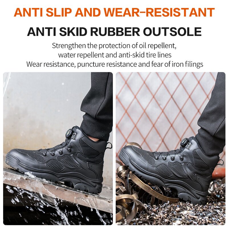 Safety Shoes Manufacturer - OEM Unisex High Quality Antislip PU Cotton Fabric Mesh