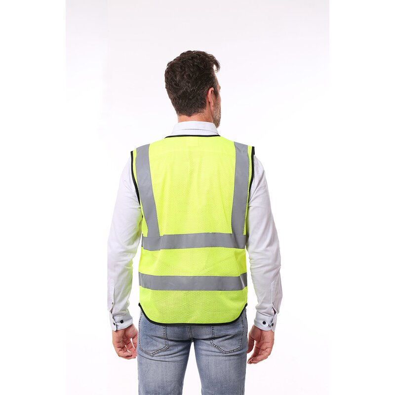 Construction Vest Manufacturer - OEM Customizable Plus Size Breathable Polyester Reflective