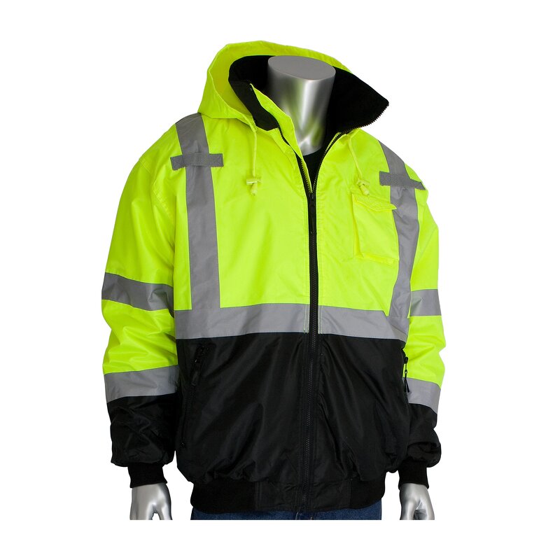 Reflective Safety Jacket Manufacturer - OEM 333-1766 Type R Class 3 Bomber Vest Hi Vis