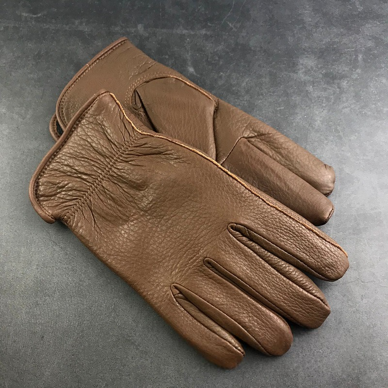 Leather Driving Gloves Manufacturer - OEM Deerskin Thickened Padded Motorcycle Warm Hand
