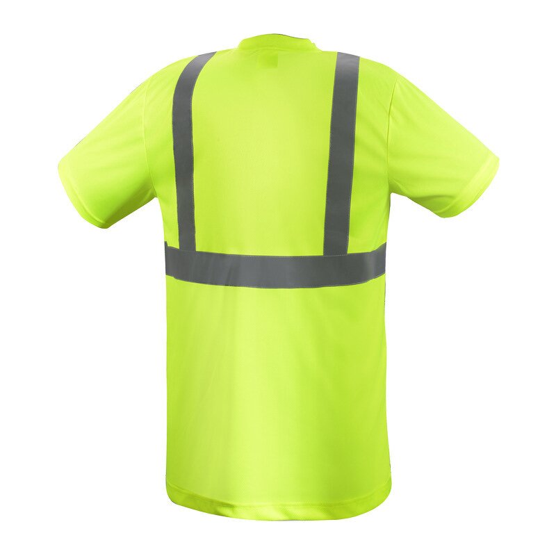 Reflective T-Shirt Manufacturer - OEM ANSI Factory Supply Fluorescent Green Breathable Bird's Eye