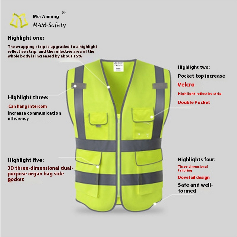 Reflective Safety Vest Factory - OEM Direct Supply High-End Soft Polyester Mesh Drivers