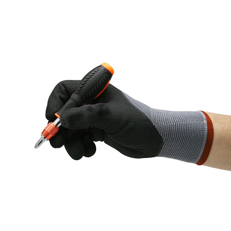 Nitrile Palm Gloves Factory - OEM Latex-Coated XL Ultra-Fine Foam Seamless Woven Nylon
