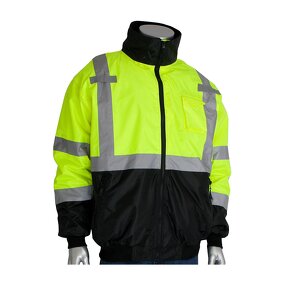 Reflective Safety Jacket Manufacturer - OEM 333-1766 Type R Class 3 Bomber Vest Hi Vis