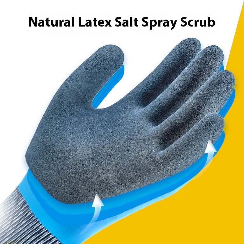 Work Safety Gloves Manufacturer - OEM Stretch Star Latex Frosted All-Immersion Waterproof