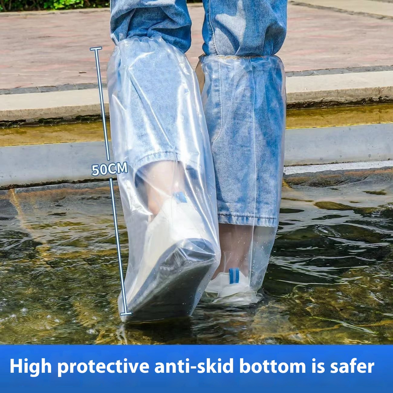 Shoe Covers Factory - OEM Disposable Thickened Waterproof Non-Slip Wear-Resistant High Boots
