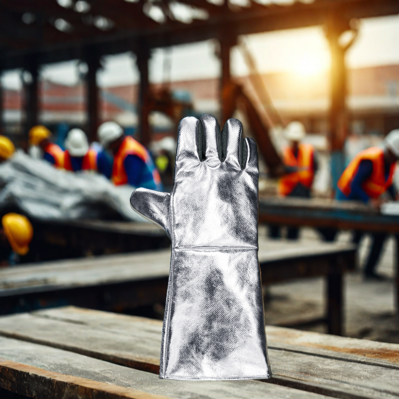 Aluminized Gloves Manufacturer - OEM EN 407 EN 388 Blue Eagle Size 11 Length 16