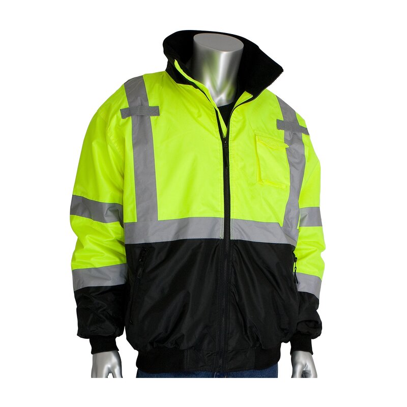 Reflective Safety Jacket Manufacturer - OEM 333-1766 Type R Class 3 Bomber Vest Hi Vis