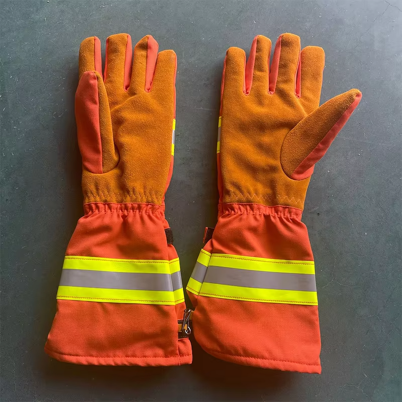 Fire Gloves Factory - OEM Custom Red Cowhide Rescue Gloves