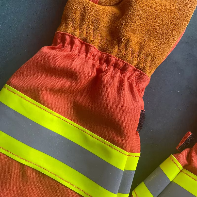 Fire Gloves Factory - OEM Custom Red Cowhide Rescue Gloves