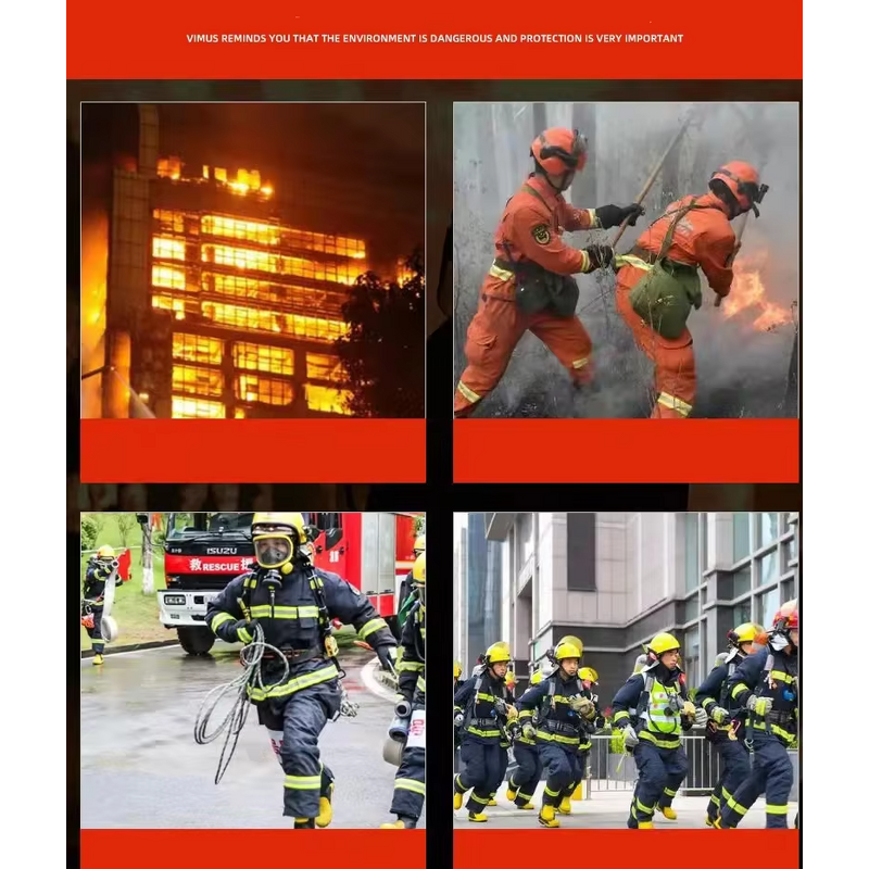 Fire Gloves Factory - OEM Custom Red Cowhide Rescue Gloves