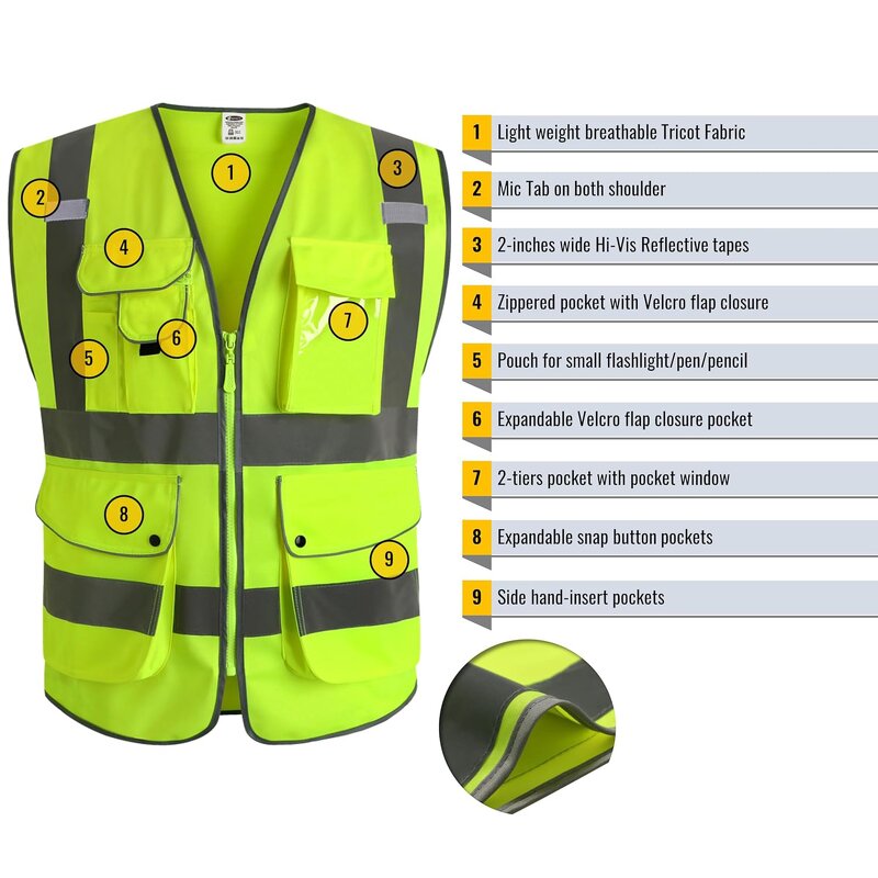Safety Vest Manufacturer - OEM Custom High Visibility Multi Pockets