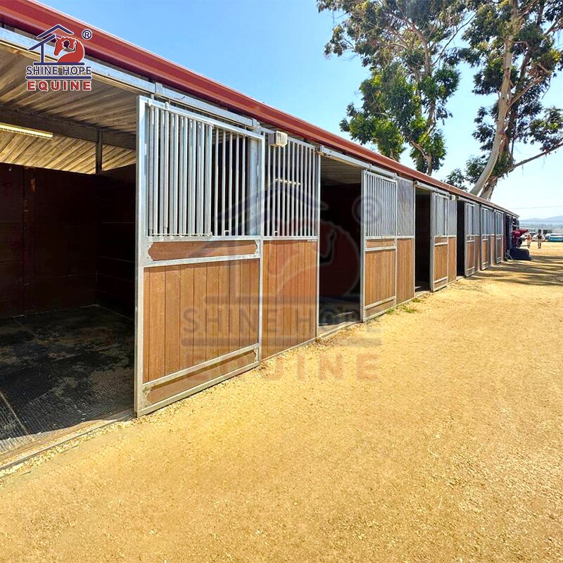 Horse Stalls System Factory - OEM USA Freedom Black Coating Bamboo Wood Stall