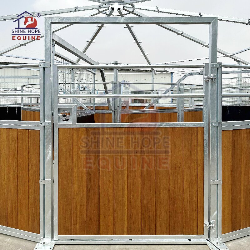 Horse Walker Factory - OEM Equine Training Machine Hot with Charged Pushers Tube Fence