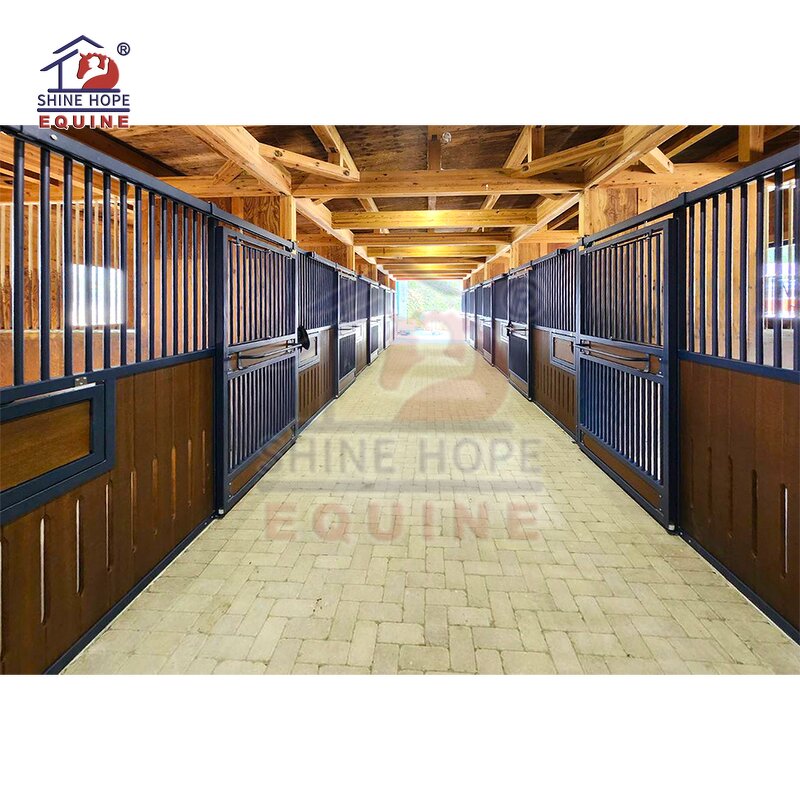 Horse Stall Manufacturer - OEM Luxury Bamboo with Rolling Feeder Racing Stables