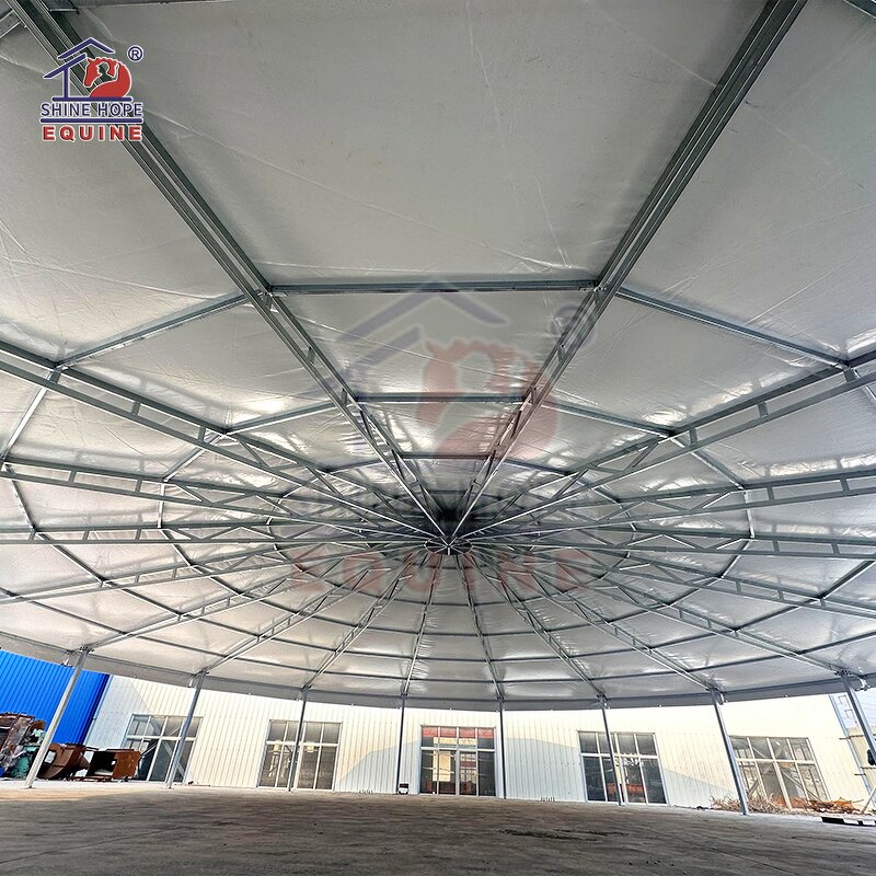 Lunging Arena Manufacturer - OEM Metal Steel Tube Support with Vinyl Roof