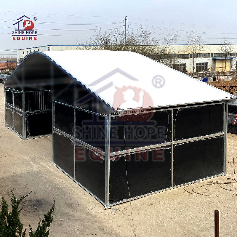 Mobile Horse Barn Manufacturer - OEM Customized Galvanized Portable Stalls with Roof
