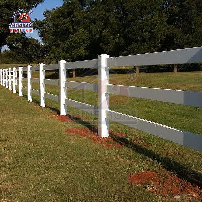 PVC Horse Fence Manufacturer - OEM 3-Rail UV Resistant White Vinyl Plastic Durable