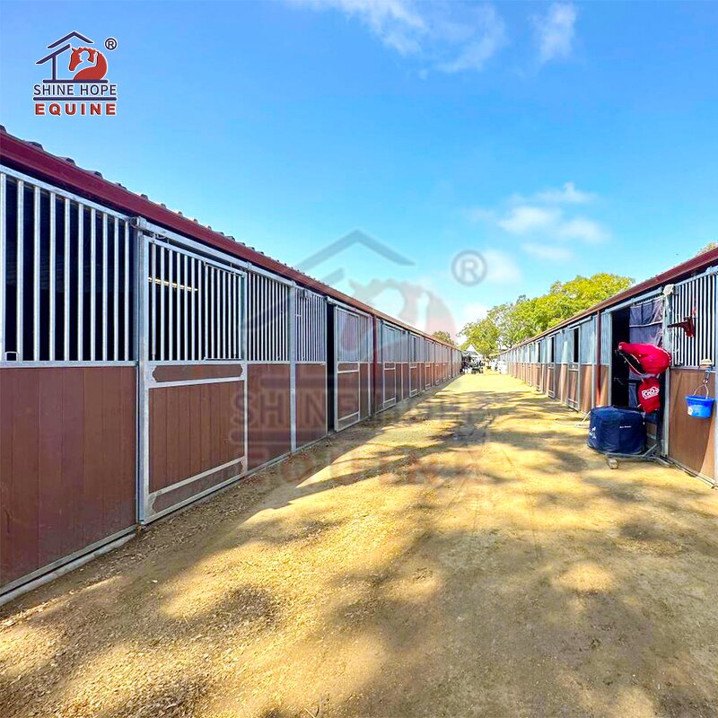 Horse Stalls System Factory - OEM USA Freedom Black Coating Bamboo Wood Stall