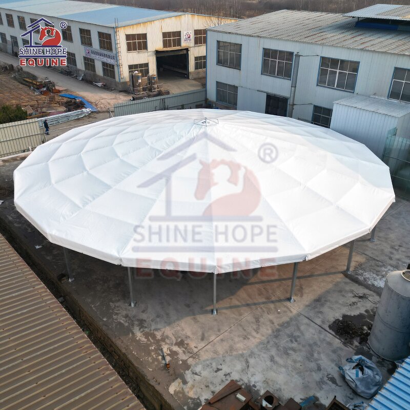 Lunging Arena Manufacturer - OEM Metal Steel Tube Support with Vinyl Roof