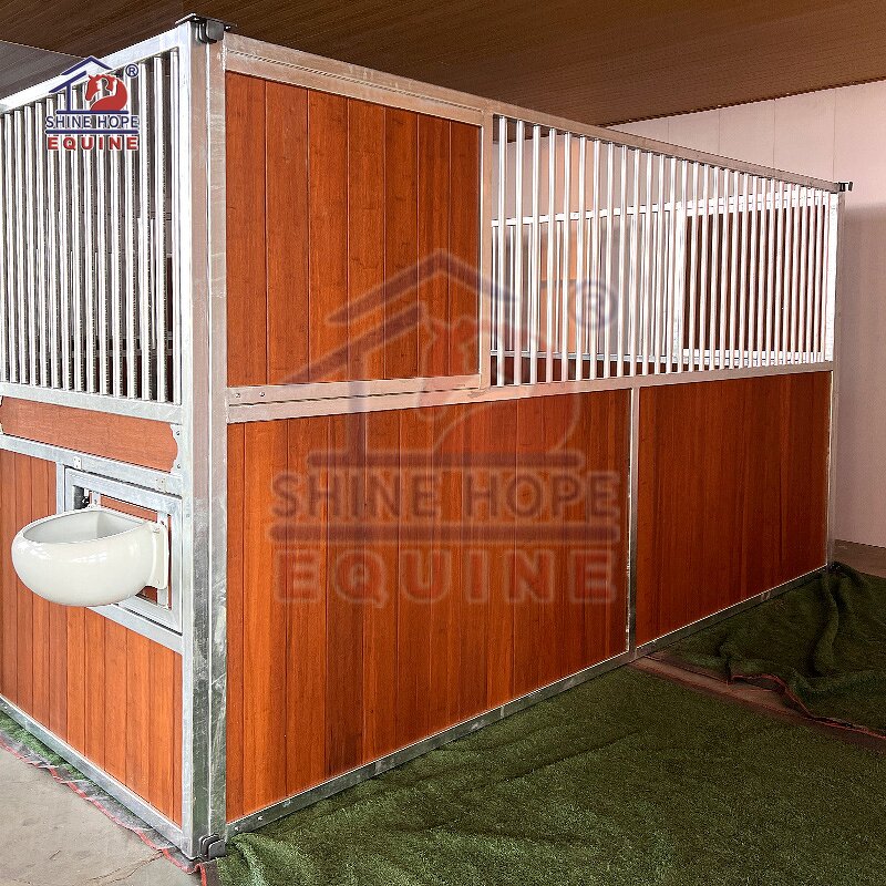 Horse Stalls System Factory - OEM USA Freedom Black Coating Bamboo Wood Stall