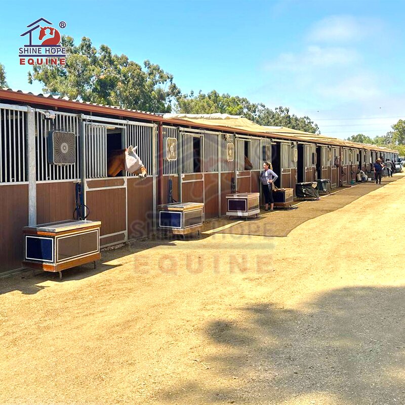 Horse Stalls System Factory - OEM USA Freedom Black Coating Bamboo Wood Stall