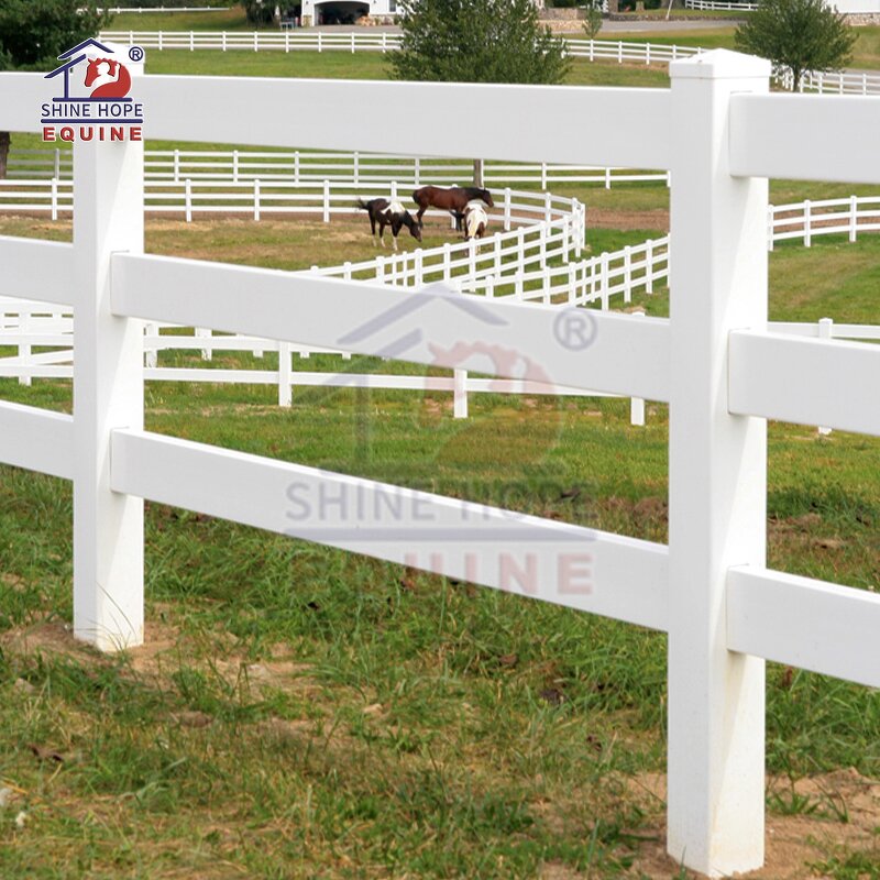 Vinyl Fence Panels Manufacturer - OEM 3 Rail PVC High Tensile Horse PVC Fencing