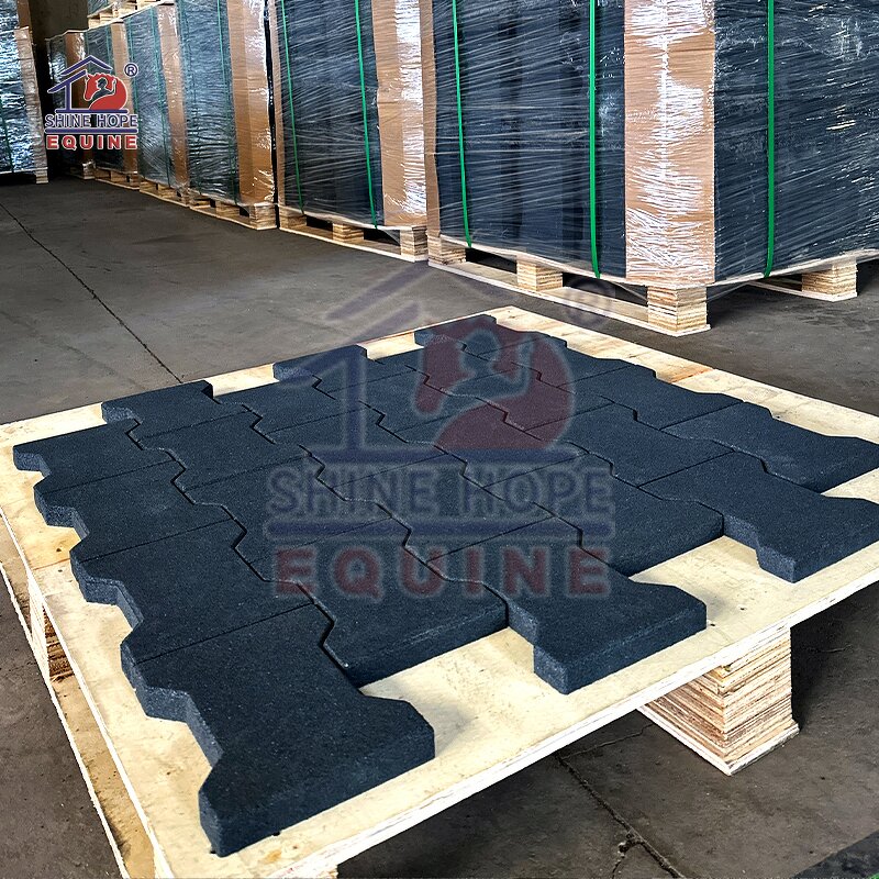Outdoor Dog Bone Interlock Drive Way Factory - OEM Rubber Floor Matting Rubber Paver Tile