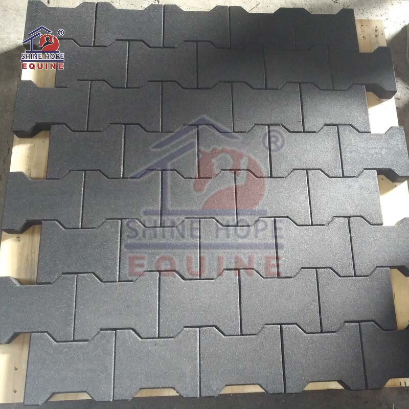 Dog-Bone Interlocking Rubber Paver Factory - OEM High Elasticity Black Color Paver
